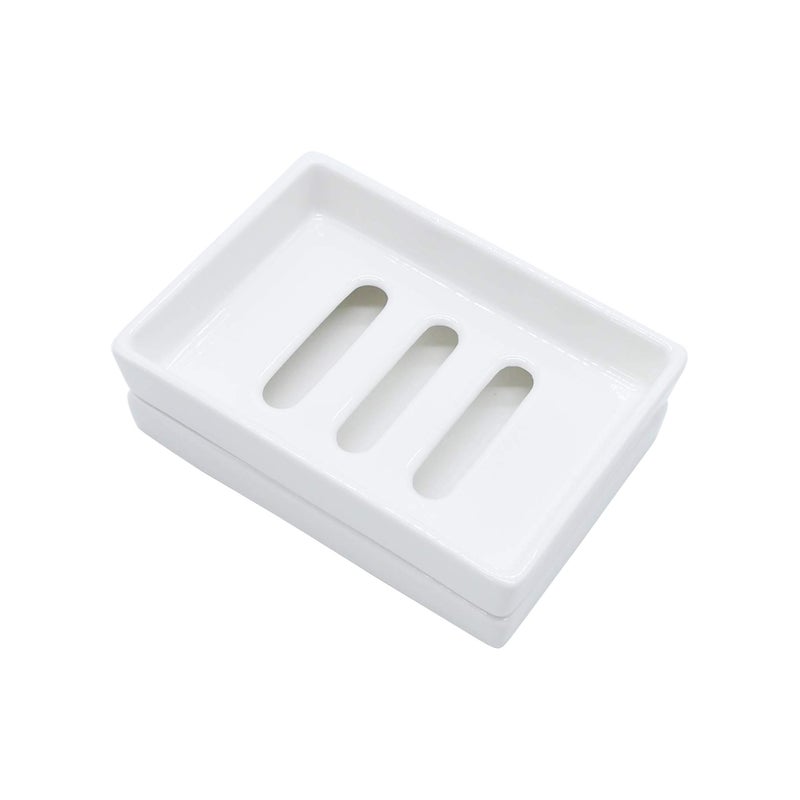 Lofekea Ceramic Soap Dish Bar Soap Holder Double Layer Soap Tray Draining Soap Saver by Lofekea - Image 1